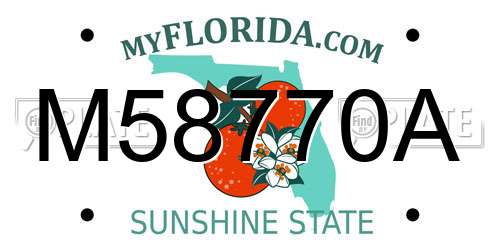 M58770A Florida License Plate