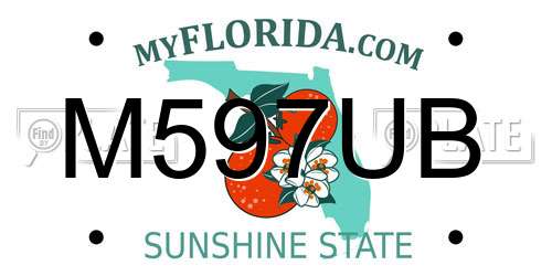 M597UB Florida License Plate