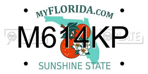 M614KP Florida License Plate