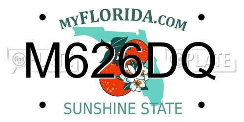 M626DQ Florida License Plate