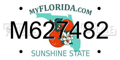 M627482 Florida License Plate
