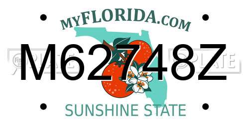 M62748Z Florida License Plate