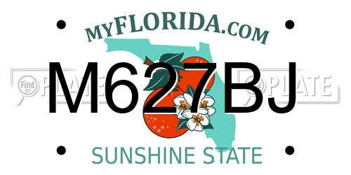 M627BJ Florida License Plate