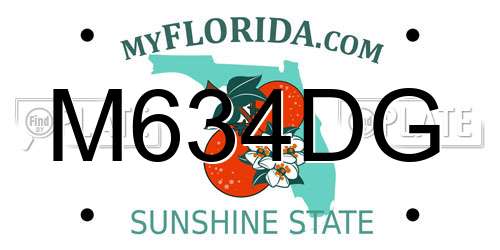 M634DG Florida License Plate