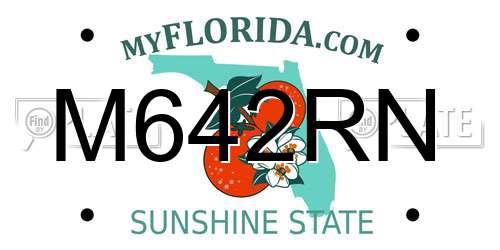 M642RN Florida License Plate