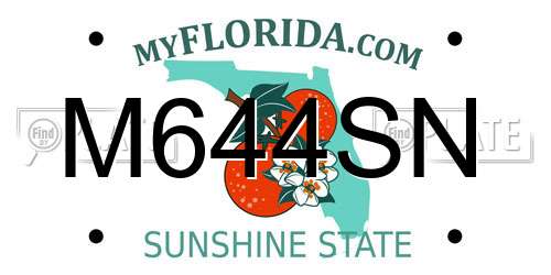M644SN Florida License Plate