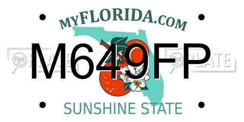 M649FP Florida License Plate