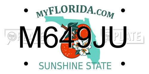 M649JU Florida License Plate