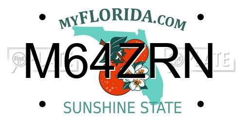 M64ZRN Florida License Plate