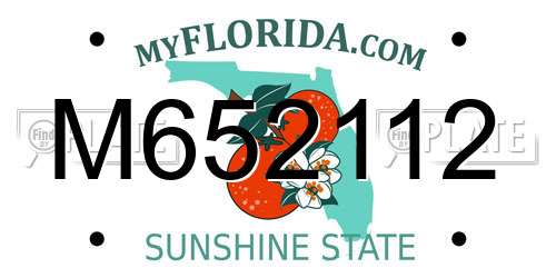 M652112 Florida License Plate