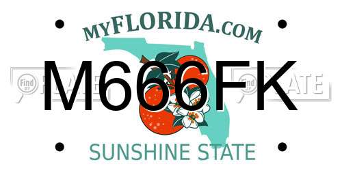 M666FK Florida License Plate