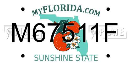 M67511F Florida License Plate