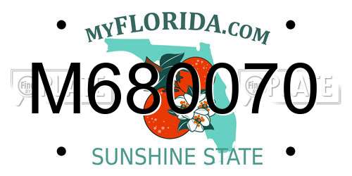 M680070 Florida License Plate