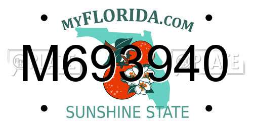 M693940 Florida License Plate