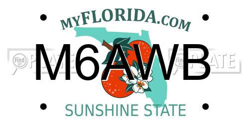 M6AWB Florida License Plate