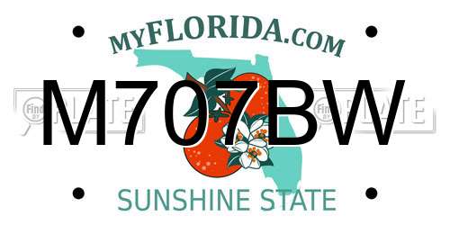 M707BW Florida License Plate