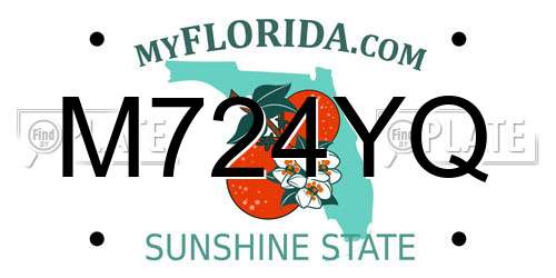 M724YQ Florida License Plate