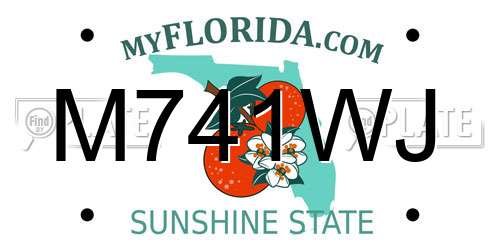 M741WJ Florida License Plate