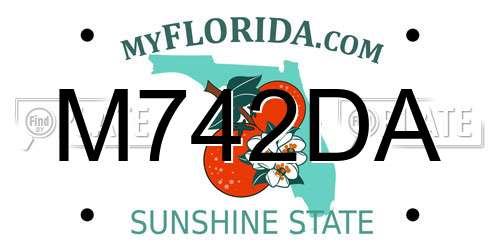 M742DA Florida License Plate