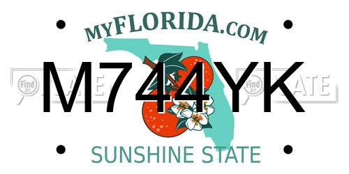 M744YK Florida License Plate