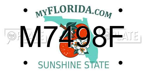 M7498F Florida License Plate