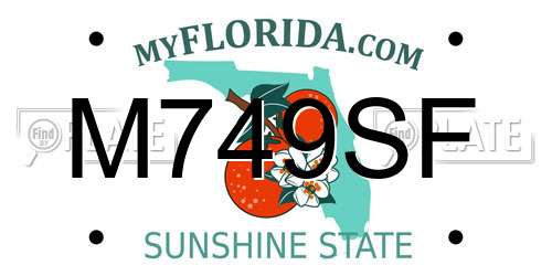 M749SF Florida License Plate