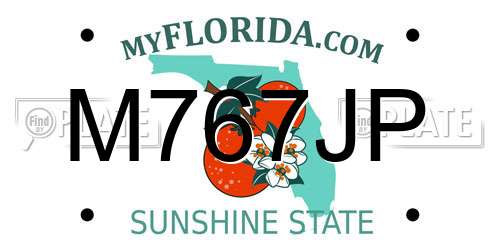 M767JP Florida License Plate