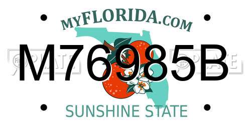 M76985B Florida License Plate