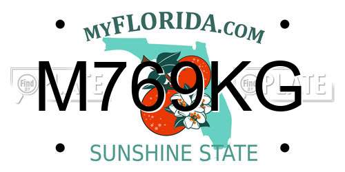 M769KG Florida License Plate