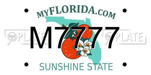 M7777 Florida License Plate