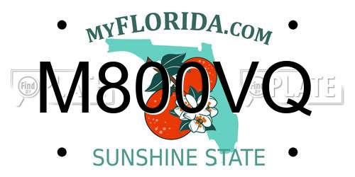 M800VQ Florida License Plate
