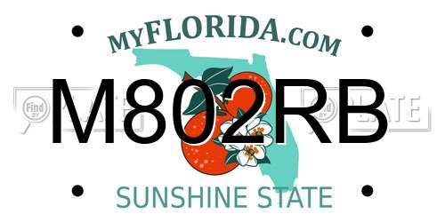 M802RB Florida License Plate