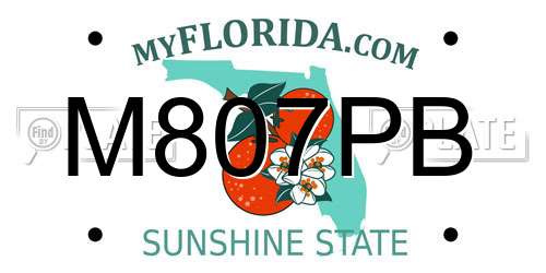 M807PB Florida License Plate