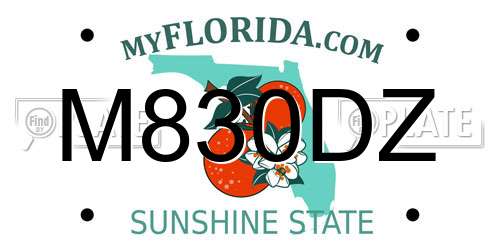 M830DZ Florida License Plate