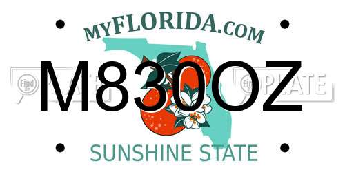 M830OZ Florida License Plate