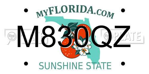 M830QZ Florida License Plate