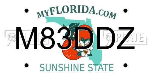 M83DDZ Florida License Plate
