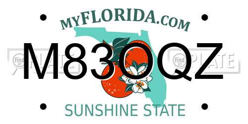 M83OQZ Florida License Plate