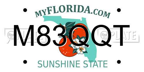 M83QQT Florida License Plate