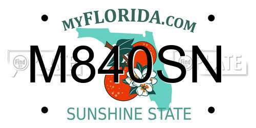 M840SN Florida License Plate