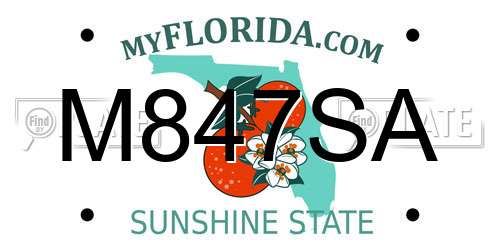 M847SA Florida License Plate