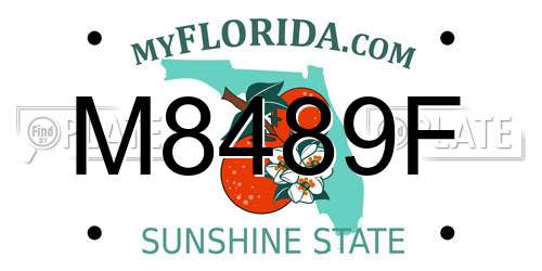 M8489F Florida License Plate