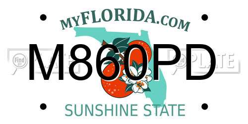 M860PD Florida License Plate