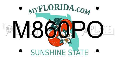 M860PO Florida License Plate