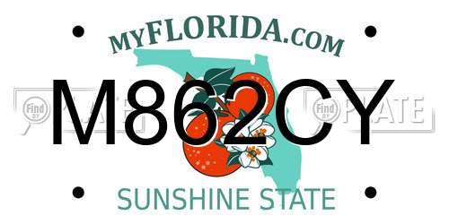 M862CY Florida License Plate