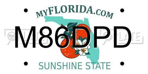 M86DPD Florida License Plate