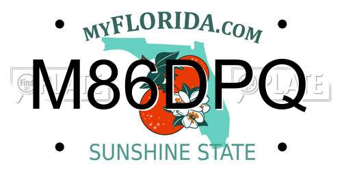 M86DPQ Florida License Plate