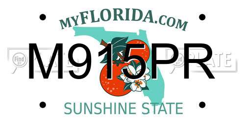M915PR Florida License Plate