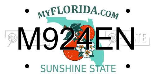 M924EN Florida License Plate