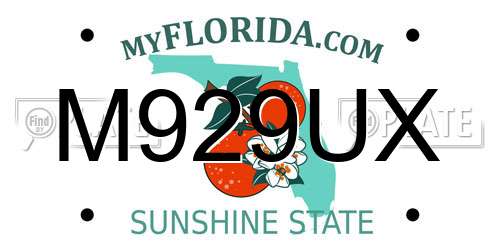 M929UX Florida License Plate